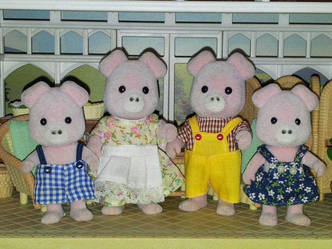 Sylvanian Families Calico Critters Pigglywink Pig Family Forrester Dogs