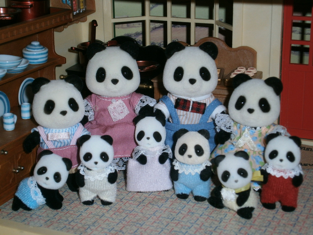 Sylvanian Families Panda Family Clarice Bamboo Vintage Calico Critters