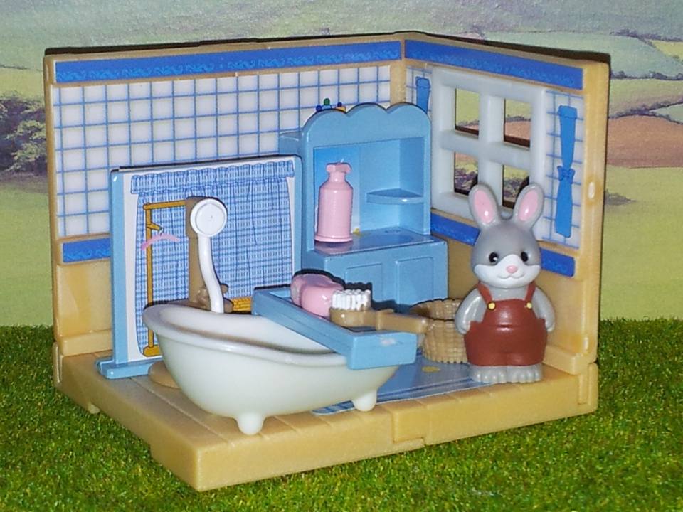 Sylvanian Families Cottontail Rabbit Brother Blue Bathroom Furniture Set Kabaya JP
