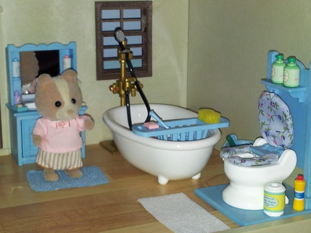 Sylvanian Families UK Urban Life Country Manor Farthing Dog Blue Bathroom Flair JP