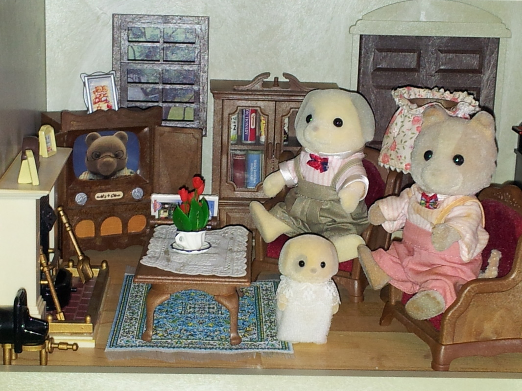 Sylvanian Families UK Urban Life Country Manor Patches Farthing Dog Ivory Maroon Living Room JP