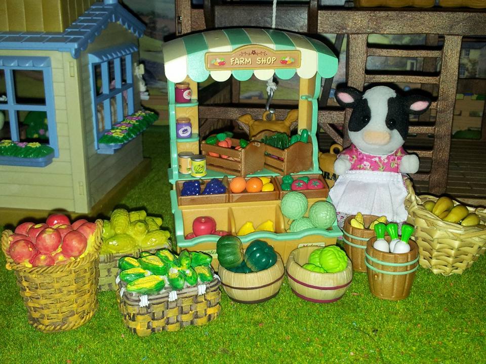 Sylvanian Families UK Farm Shop Dolly Buttercup Cow Family EPOCH Tomy Flair Japan Vegetables Highfields Farm Barn