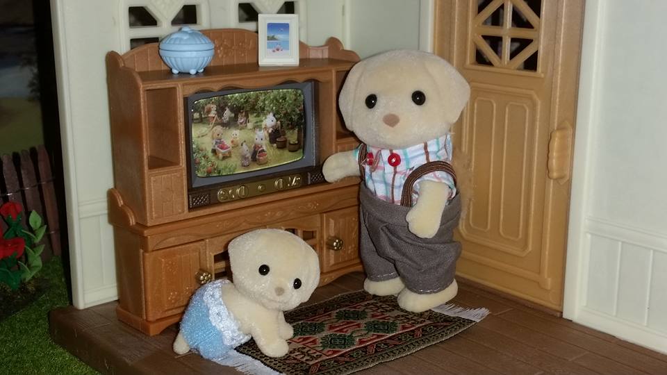 Sylvanian Families UK House on Sea Breeze Hill Fenton Labrador Family Television EPOCH Flair Tomy JP Toys R Us Exclusive